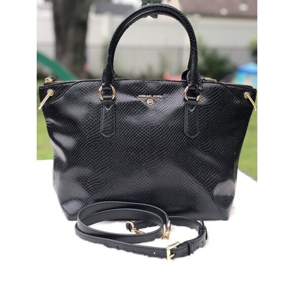 Michael Kors Elson Python Embossed Large Convertible Satchel  $358 - Picture 6 of 7